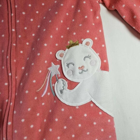 Set of 2 Carters Footed Fleece Pajamas Size 4T Forest Animals and Fairy Bear - Picture 7 of 7